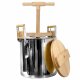 v2025: altbewährtes original Zottel 50 Liter Surfass mit Spindel (Pökelfass / Fleisch-Fass / Sauerkraut-Fass),  aus Edelstahl  hochglanzpoliert, mit  Press-Spindel aus Natur- Holz (Lärche),  400 x 400 mm, Made in EU (Versand kostenfrei*)