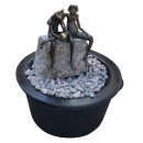 Komplettset Garten-Brunnen: Steinbrunnen zum bodentiefen einlassen in die Erde, mit 230V Pumpe und Garnit-Steinen (Boden-Springbrunnen  OHNE Bronzefigur bzw. Wasserspeier)