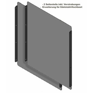 20cm Hocchbeet Verlängerung: 2 Seitenwände Edelstahl gerade H80 cm  L20 cm  (20cm Verlängerungsset nicht als Verbreiterung verwendbar)