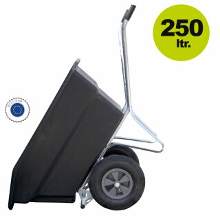 YERD Hochmulden Hofkarre, 2 Rad, Großmuldenkarre  250 Liter, extra hohe Wanne