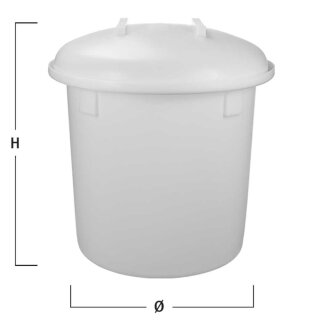 GRAF Maischebottich aus Polyethylen ungefärbt (weiß), lebensmittelechter Bottich  1000 Liter, Gärbehälter mit hermetischem Wasserrand (Gärglocke), reines lebensmittelechtes PE,  Made in Germany