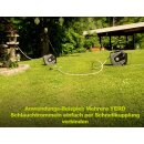 YERD® Schlauchaufroller 35m: Automatik Schlauchtrommel Wasser, mit Gardena kompatiblen Anschlüssen, 1/2 Zoll Gartenschlauch,  inkl. Nachspann-Werkzeug und Komfort-Gartenbrause, Wand-Montage und mobil verwendbar