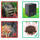 Geschlossener  YERD Schnell-Komposter 300 Liter: Sehr stabiler Komposter YERD TG4204007, in schönem schwarz-grünen Design, aus 100% PP, biologischer Recycler für pflanzliche Küchen- und Gartenabfälle (Staffel-Preise beachten - 3 Stück ab 29,90 EUR/St.)