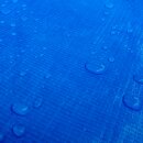 YERD 6x10m Abdeckplane mit Ösen, wasserdicht:  Gewebeplane  pool-blau,  90g/m² starkes PE,  mit stabilen 12mm Aluminium-Metallösen, verstärkter Saum und extra verstärkte Eck-Ösen