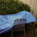 YERD Abdeckplane groß (Restposten), 10x12m, mit Ösen, wasserdicht:  Gewebeplane  pool-blau,  90g/m² starkes PE,  mit stabilen 12mm Aluminium-Metallösen, verstärkter Saum und extra verstärkte Eck-Ösen