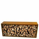 YERD  CortenBOX 150: Holzbox / Holzregal 150x60x35cm, stabiles Kaminholz-Regal  aus echtem  Corten-Stahl (!), Farbe Rost-Patina, verschweißtes (!) Spezial-Stahl-Regal für Feuerholz, Holzlege witterunsg-beständig