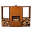 YERD  CortenBOX 150: Holzbox / Holzregal 150x60x35cm, stabiles Kaminholz-Regal  aus echtem  Corten-Stahl (!), Farbe Rost-Patina, verschweißtes (!) Spezial-Stahl-Regal für Feuerholz, Holzlege witterunsg-beständig