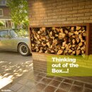 YERD CortenBOX 120:  stabiles  Kaminholz-Regal 120x60x35cm, Holzbox / Holzregal aus echtem Corten-Stahl (!),  Farbe Rost-Patina, verschweißtes (!) Stahl-Regal für Feuerholz (TOP Preis-/Leistung)