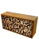 YERD CortenBOX 120:  stabiles  Kaminholz-Regal 120x60x35cm, Holzbox / Holzregal aus echtem Corten-Stahl (!),  Farbe Rost-Patina, verschweißtes (!) Stahl-Regal für Feuerholz (TOP Preis-/Leistung)