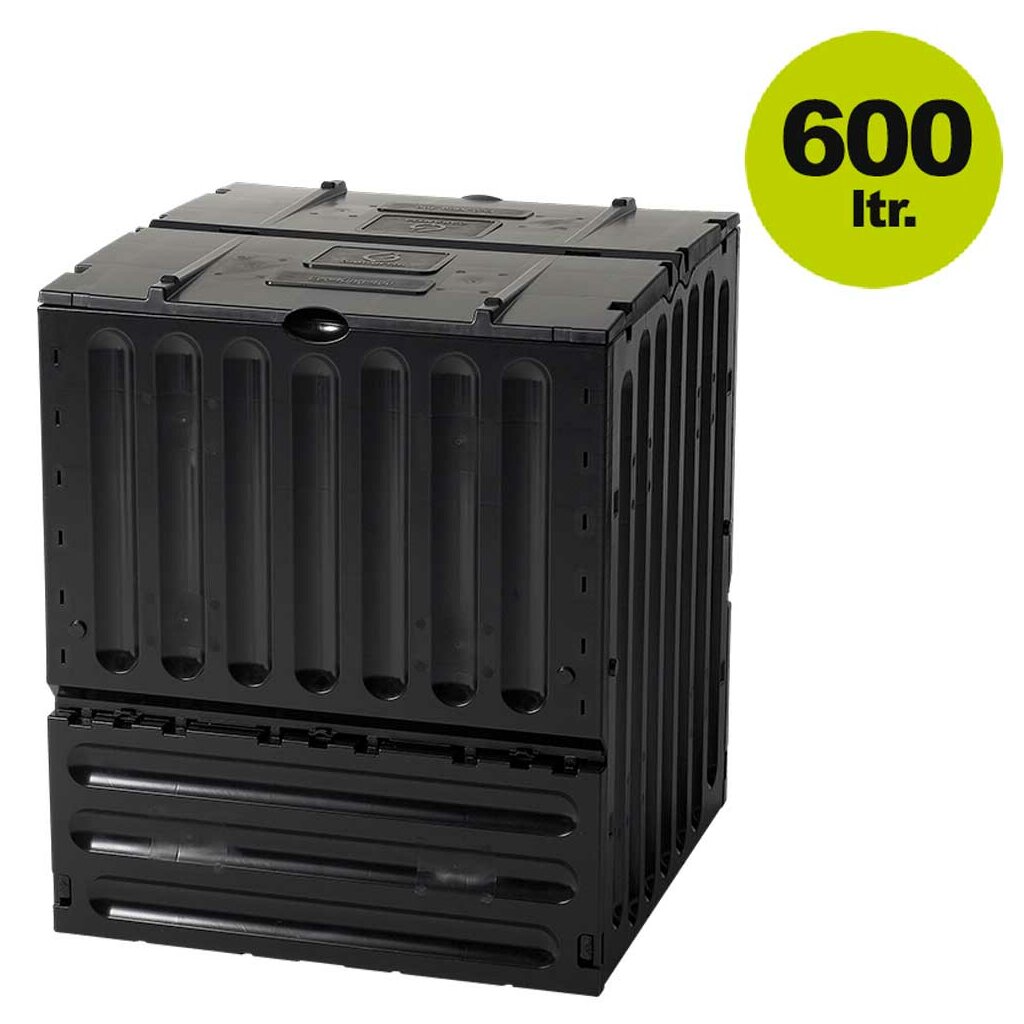 Geschlossener Schnell-Komposter  600 Liter: ECO-KING, schwarz, aus 100% recyceltem PP, made in Germany 	 
		 (Schnellkomposter)  
	