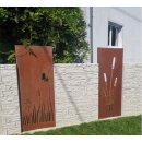 Konfiguration: Sichtschutz Wandschutz aus Metall in Rost (Edelrost Optik), verschiedene Motive zur Auswahl, Höhe 158cm Breite 60cm