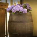 YERD Regenfass Set: 120 l Regentonne Wassertank, Holzfass Deign, Fass mit passendem Untergestell 120 Liter