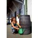 YERD Regenfass Set: 120 l Regentonne Wassertank, Holzfass Deign, Fass mit passendem Untergestell 120 Liter