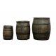 YERD Regenfass Set: 120 l Regentonne Wassertank, Holzfass Deign, Fass mit passendem Untergestell 120 Liter