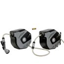 2er Set-Angebot - 20m Schlauch super handlich und leicht:  2x 10 m  YERD® automatische Wasser-Schlauchtrommel, 1/2" Zoll Gartenschlauch, Gardena kompatible Kupplungen,7-fach Multi-Gartenbrause, inkl. GARTIS Messing-Verbindungsstück