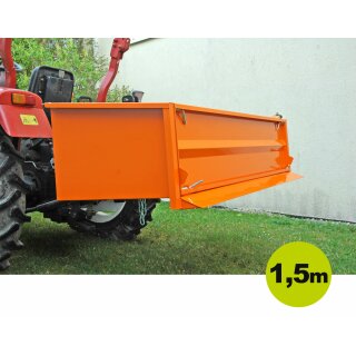 YERD Transportmulde  150 cm,  Heckcontainer / Transportbox / Kippmulde   für Traktor, Dreipunkt   Kat-1 Anschluss