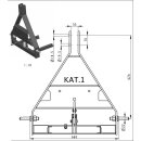 YERD Transportmulde  150 cm,  Heckcontainer / Transportbox / Kippmulde   für Traktor, Dreipunkt   Kat-1 Anschluss
