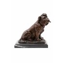 Bronzefigur "Hund mit Zigarre" braun lackiert