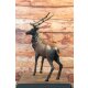 Gartendeko: Bronzefigur "Hirsch klein stehend" - braun lackiert, 55cm