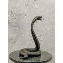 Gartendeko/Innendeko/Wohnungsdeko: Bronzefigur Schlange "Kobra klein" - braun lackiert
