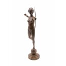 Bronzefigur "Diana groß", Akt, Frau mit Bogen,   braun lackiert