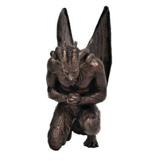 Gartendeko: Bronzefigur "Dämon / Teufel / Mephisto / Luzifer / Satan / Demon" - braun lackiert
