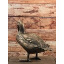 Gartendeko: Bronzefigur "Ente stehend groß" - gold braun lackiert