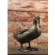 Gartendeko: Bronzefigur "Ente stehend groß" - gold braun lackiert