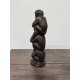 Gartendeko: Bronzefigur "Die Drei Affen gestapelt" braun lackiert (nicht hören, nicht sehen, nicht sprechen)