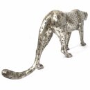 Extravagante Bronzefigur "Gepard silber"  80cm,  silber lackiert
