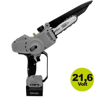 Astsäge: Elektrische kabellose Akku-Kettensäge KVS6000, Schnittstärke 10cm, 21,6V x 4Ah (86,4 Wh) 950 W Astsäge  für  links- und rechtshändiges Arbeiten, inkl. Wechselakku (Versand kostenlos*)