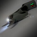 Elektrische Akkuschere Volpi KV220 Schnittstärke Ø  2,2cm, Gartenschere / Ernteschere mit wartungsfreiem bürstenlosen Motor, 2 Schnittweiten per Software, mit LED Arbeitslicht, Li-Ion 7,2V/4Ah (28,8 Wh), Klinge aus SK5 Karbonstahl, ca. 3 Std.  pro Ladung