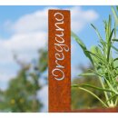 Beet-Steckschild Edelrost verschiedene Motive zur Auswahl Oregano