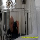 Fischer  POLISHLINE Edelstahl-Transportkanne 50 Liter, Getränkefass für Lebensmittel, Hochglanz poliert, Inox 18/10 AISI 304, Edelstahlkanne geschweißt (!), Behälter ideal für Branntwein, Öliven-Öl, Balsamico Essig, Milch, Federweißer, Most, Wein u.s.w.