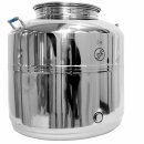Fischer  POLISHLINE Edelstahl-Transportkanne 50 Liter, Getränkefass für Lebensmittel, Hochglanz poliert, Inox 18/10 AISI 304, Edelstahlkanne geschweißt (!), Behälter ideal für Branntwein, Öliven-Öl, Balsamico Essig, Milch, Federweißer, Most, Wein u.s.w.
