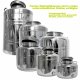 Fischer  POLISHLINE Edelstahl-Transportkanne 50 Liter, Getränkefass für Lebensmittel, Hochglanz poliert, Inox 18/10 AISI 304, Edelstahlkanne geschweißt (!), Behälter ideal für Branntwein, Öliven-Öl, Balsamico Essig, Milch, Federweißer, Most, Wein u.s.w.