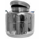 Fischer  POLISHLINE Edelstahl-Transportkanne 30 Liter, Getränkefass für Lebensmittel, Hochglanz  Inox 18/10 AISI 304, Edelstahlkanne geschweißt (!), Behälter ideal für Branntwein, Öliven-Öl, Balsamico Essig, Milch, Federweißer, Most, Wein u.s.w.