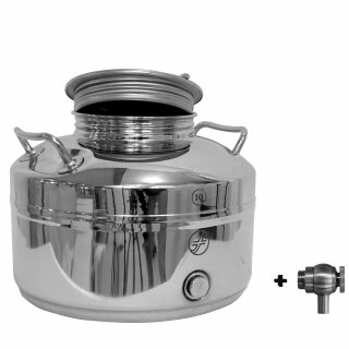 Edelstahlkanne 10 Liter Edelstahl Schraubhahn 1/2"