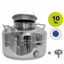 Edelstahlkanne 10 Liter Edelstahl Schraubhahn 1/2"