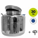 Edelstahlkanne 30 Liter Edelstahl Schraubhahn 1/2"