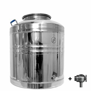Edelstahlkanne 75 Liter Edelstahl Schraubhahn 1/2"