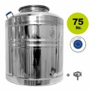 Edelstahlkanne 75 Liter Edelstahl Schraubhahn 1/2"