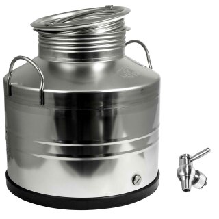 Edelstahlkanne 20 Liter Edelstahl Kugelhahn 1/2"