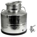 Edelstahlkanne 20 Liter Edelstahl Kugelhahn 1/2"