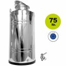 Edelstahlkanne 75 Liter Edelstahl Kugelhahn 1/2"