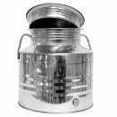 Edelstahlkanne gebördelt 15 Liter Edelstahl Kugelhahn 1/2"