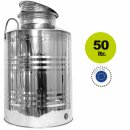 Edelstahlkanne gebördelt 50 Liter Edelstahl Schraubhahn 1/2"