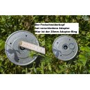 Innovativer YERD EDITION Aluminium-Fadenkopf EASY-CHANGE mit Schnell-Einfädelung, für 4 Freischneider-Fäden, Mähkopf inkl. Adpater für 20mm und 25,4mm Freischneiderköpfe aller Marken