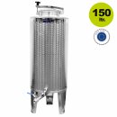 Edelstahl Branntweintank / Edelstahl-Fass 150 Liter   mit Domdeckel und Füßen / Bodenrest-Auslauf (versandkostenfrei)