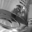 Fischer-Lahr® Edelstahlkanne Basic: Edelstahlbehälter mit Deckel - luftdicht, Edelstahlkanne 20 Liter OHNE Hahn,  Transportkanne / Getränkefass für Lebensmittel, gebördelt